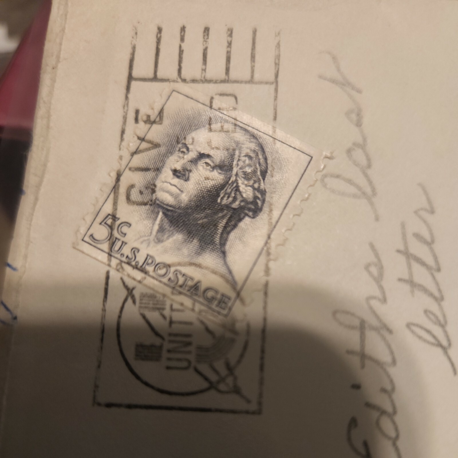 Washington Us Postage Stamp White And Black from 1960