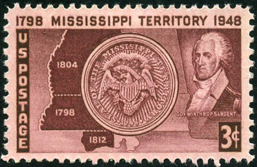 USA 1948 – Map & Seal of Mississippi Territory, 1798-1948 – MNH Stamp😎Sc. #955