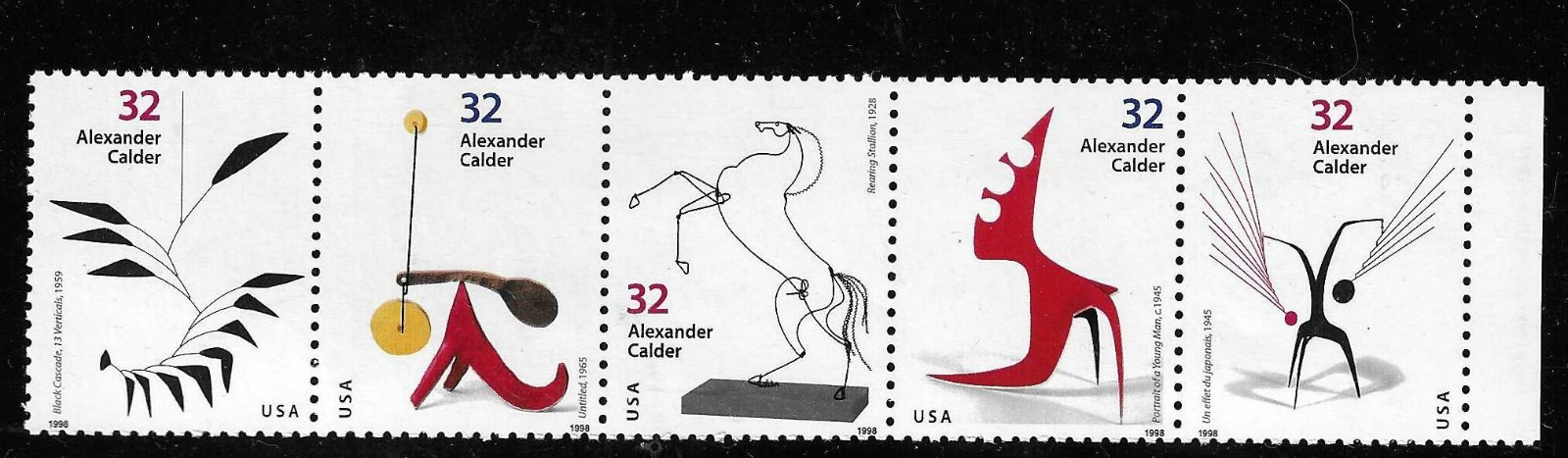 USA SC # 3202a Alexander Calder / Strip Of Five . MNH