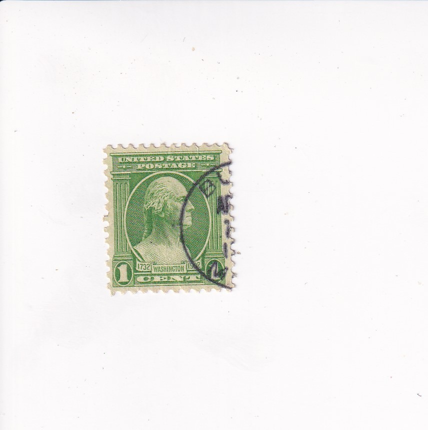 US Stamp WASHINGTON 1 CENT GREEN STAMP 1932 WASHINGTON BICENTENNIAL ISSUE (US)