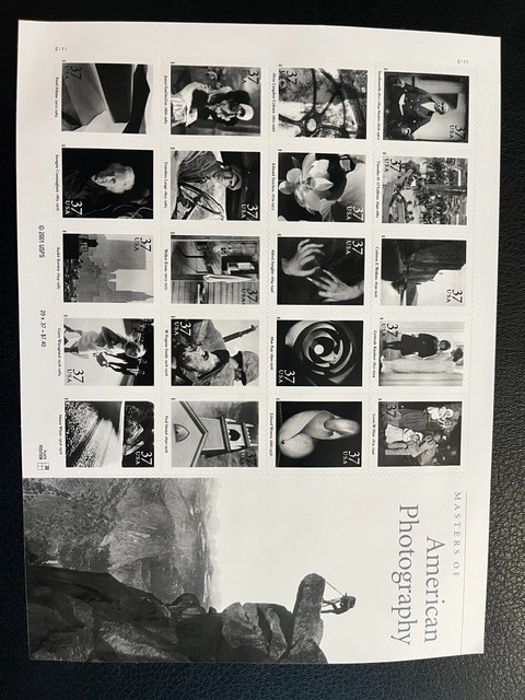 Scott #3649. 2002 Masters of American Photography. 37c pane of 20. MNH.