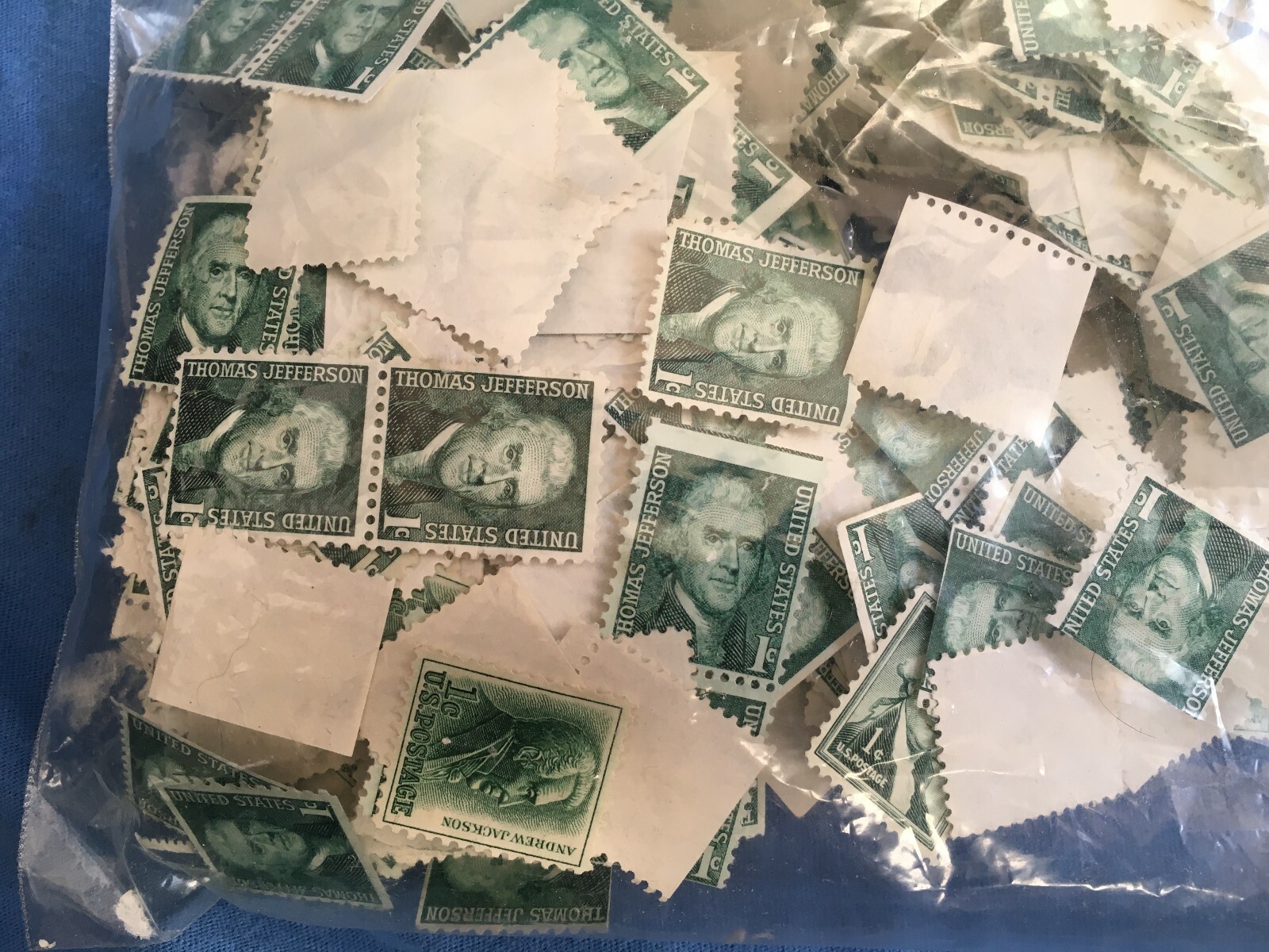 HUGE LOT 1968 Thomas Jefferson Andrew Jackson One-Cent Stamps Unused US Postage
