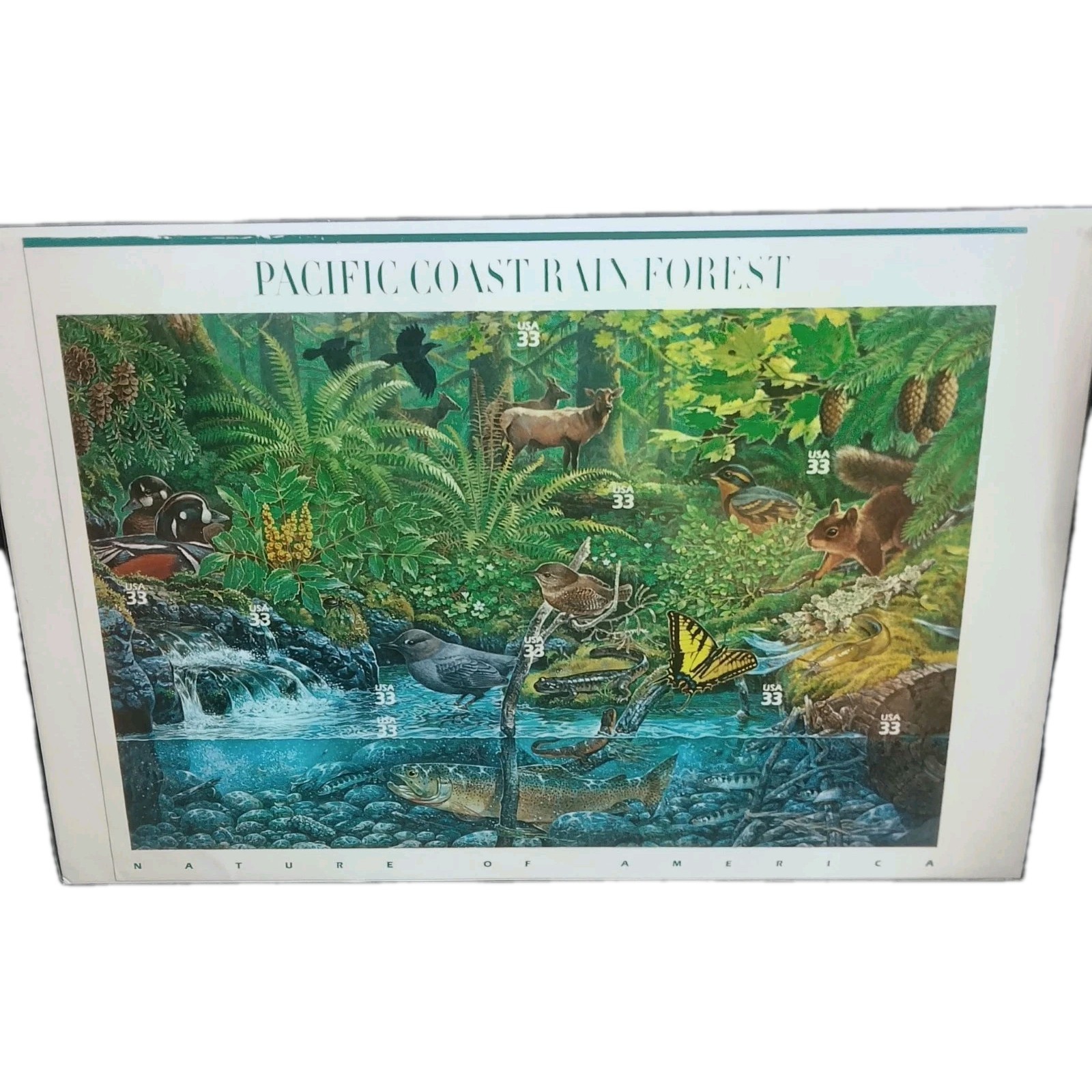 Four x 10 = 40 of Nature of America PACIFIC COAST RAIN FOREST 33¢ US Stamps 3378