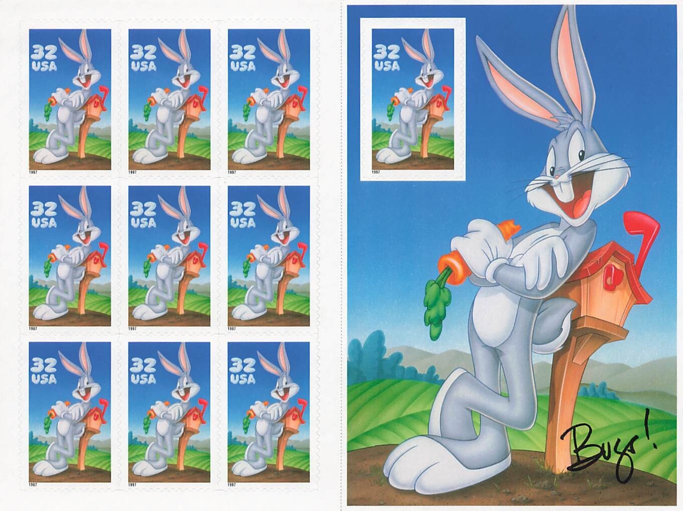 US 3137 Bugs Bunny Self-Adhesive Stamp Booklet Looney Tunes Rabbit Carrot
