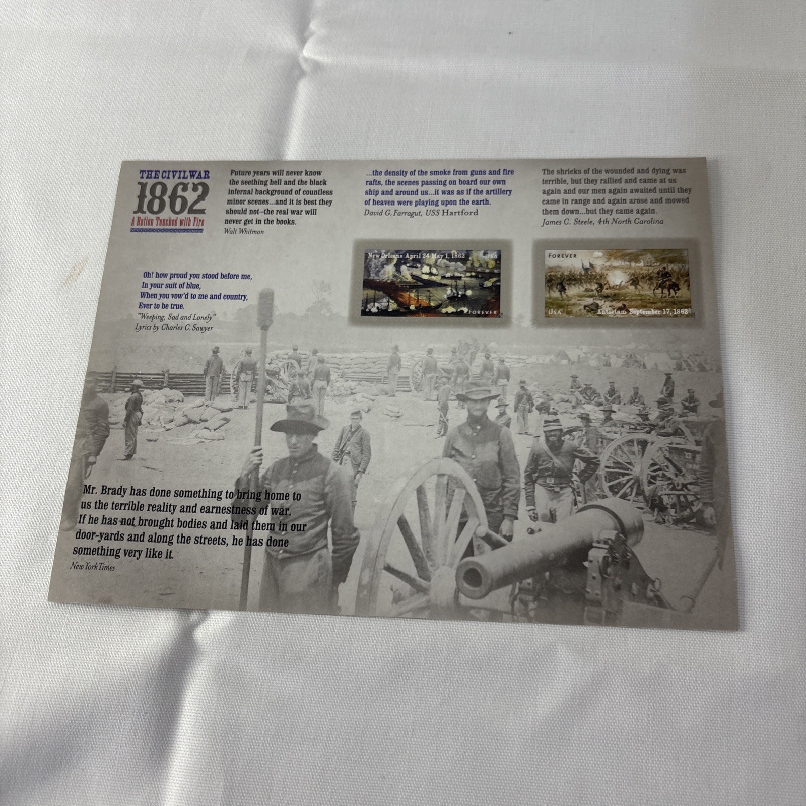 USPS THE CIVIL WAR 1862 FOREVER STAMPS Sheet