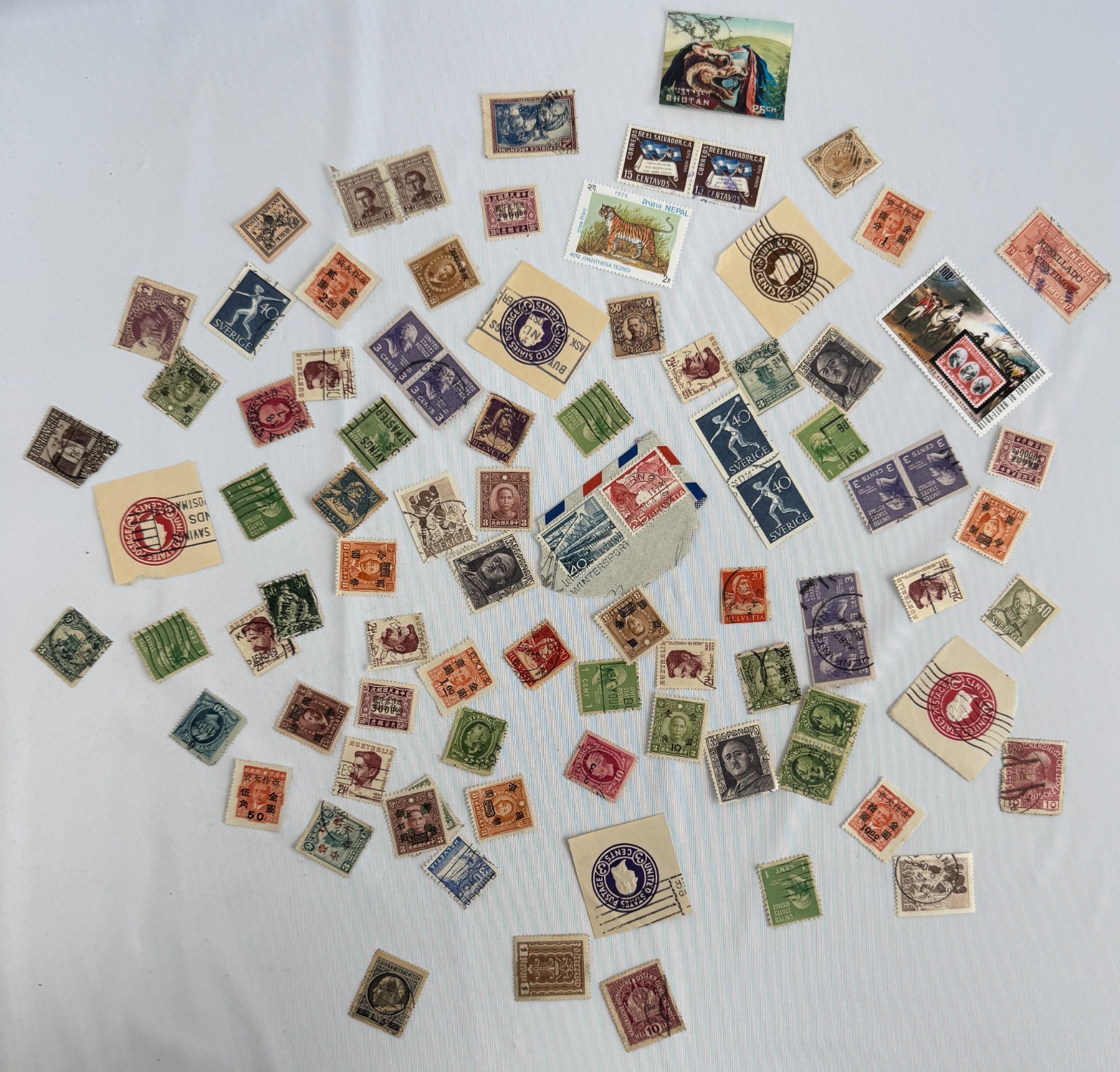 Worldwide Vintage Stamp Collection Lot 90+ Used Mint Stamps USA China Sweden