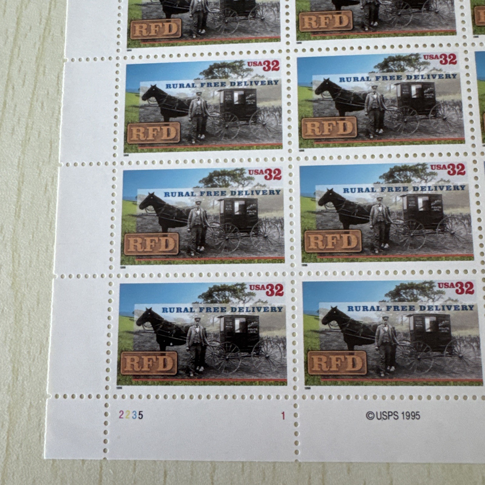 US Postage Stamps 32c Sheet RFD Rural Free Delivery 20 Stamps MNH Free Shipping