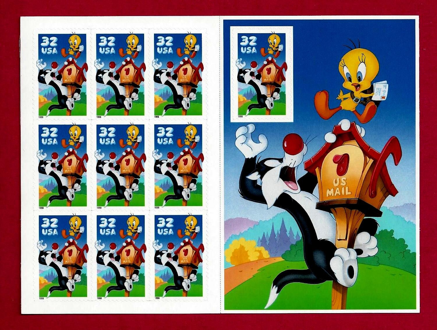 Sylvester Tweety Non Die-Cut  3204 Warner Bros 32c MNH
