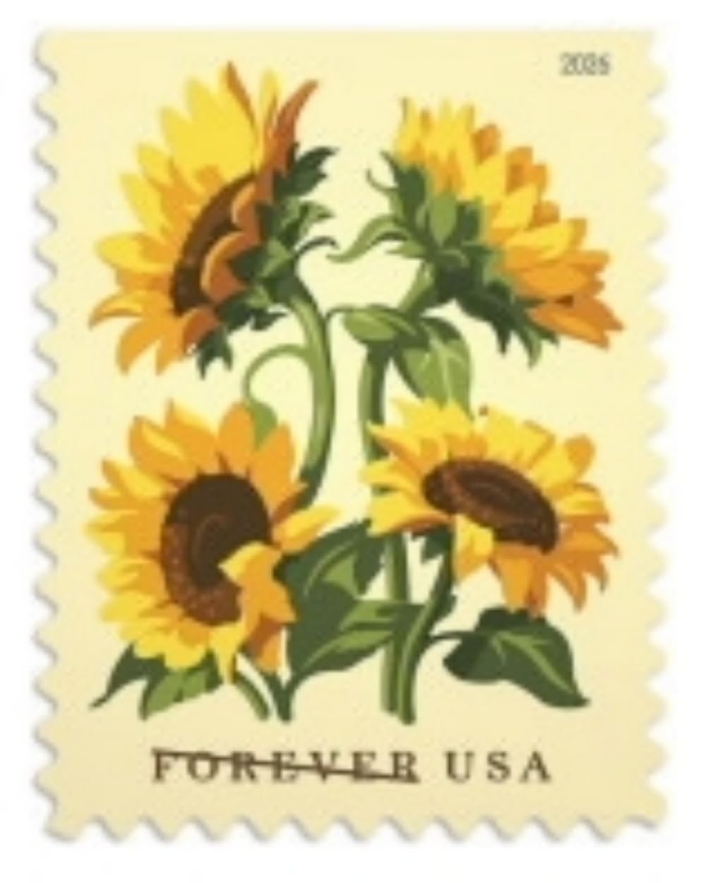 2026 Sunflower Forever Postage Stamps – Book of 20 First-Class Mail Flowers