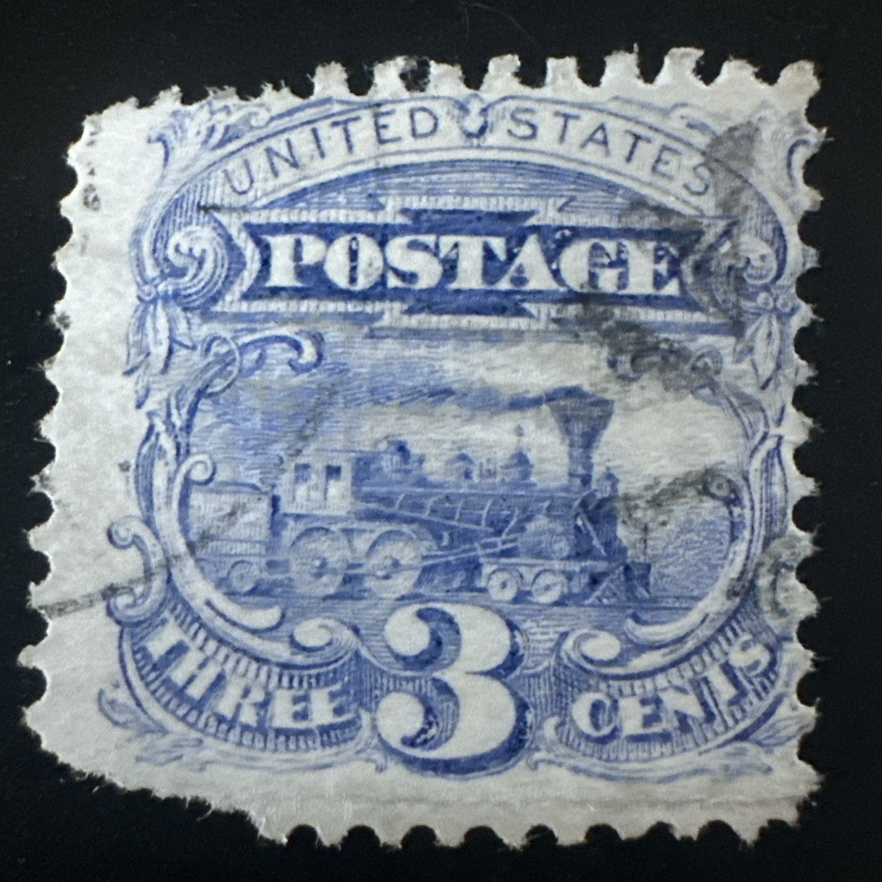3 U.S. 1869 Scott #114 3c Ultramarine
