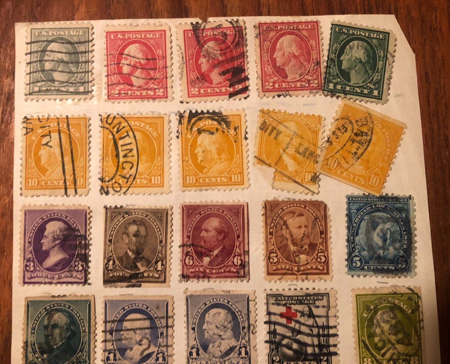 SHEET OF 1 & 2 CENT PRESIDENT STAMPS WASHINGTON