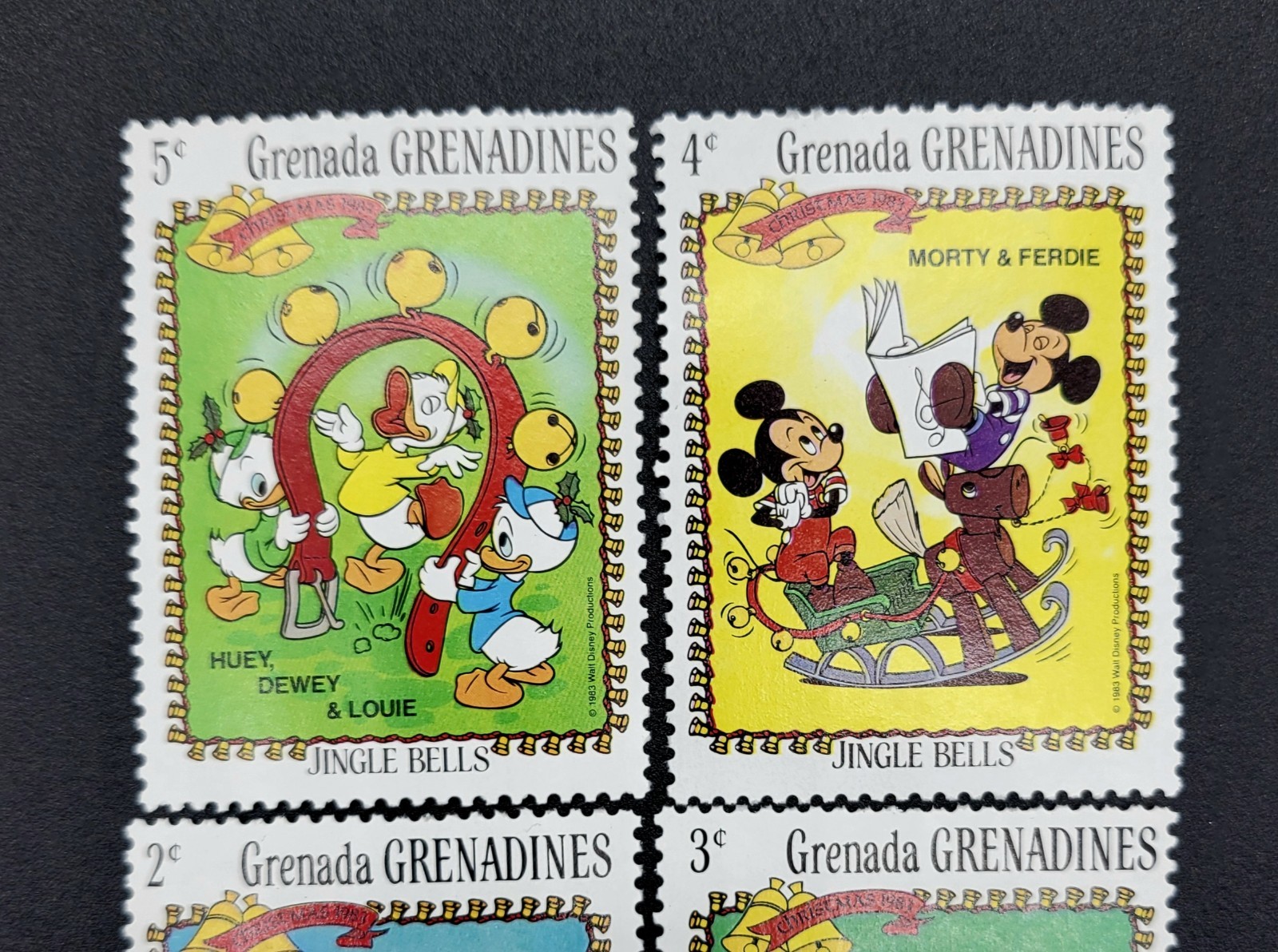 Disney Stamp Set Christmas Themed Grenada Grenadines 1983 Jingle Bells MNG