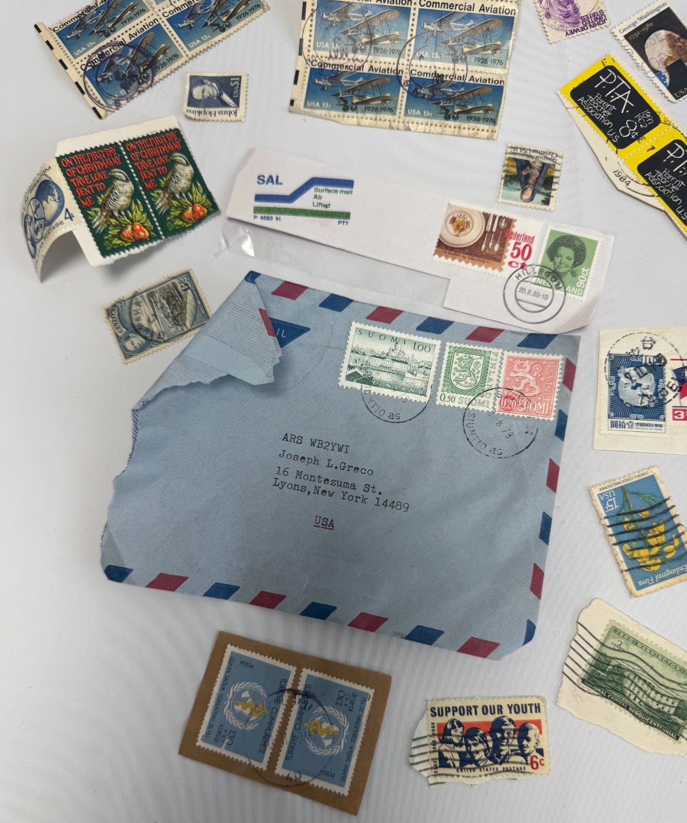 Vintage Worldwide Stamp Collection Lot USA and International Commemoratives