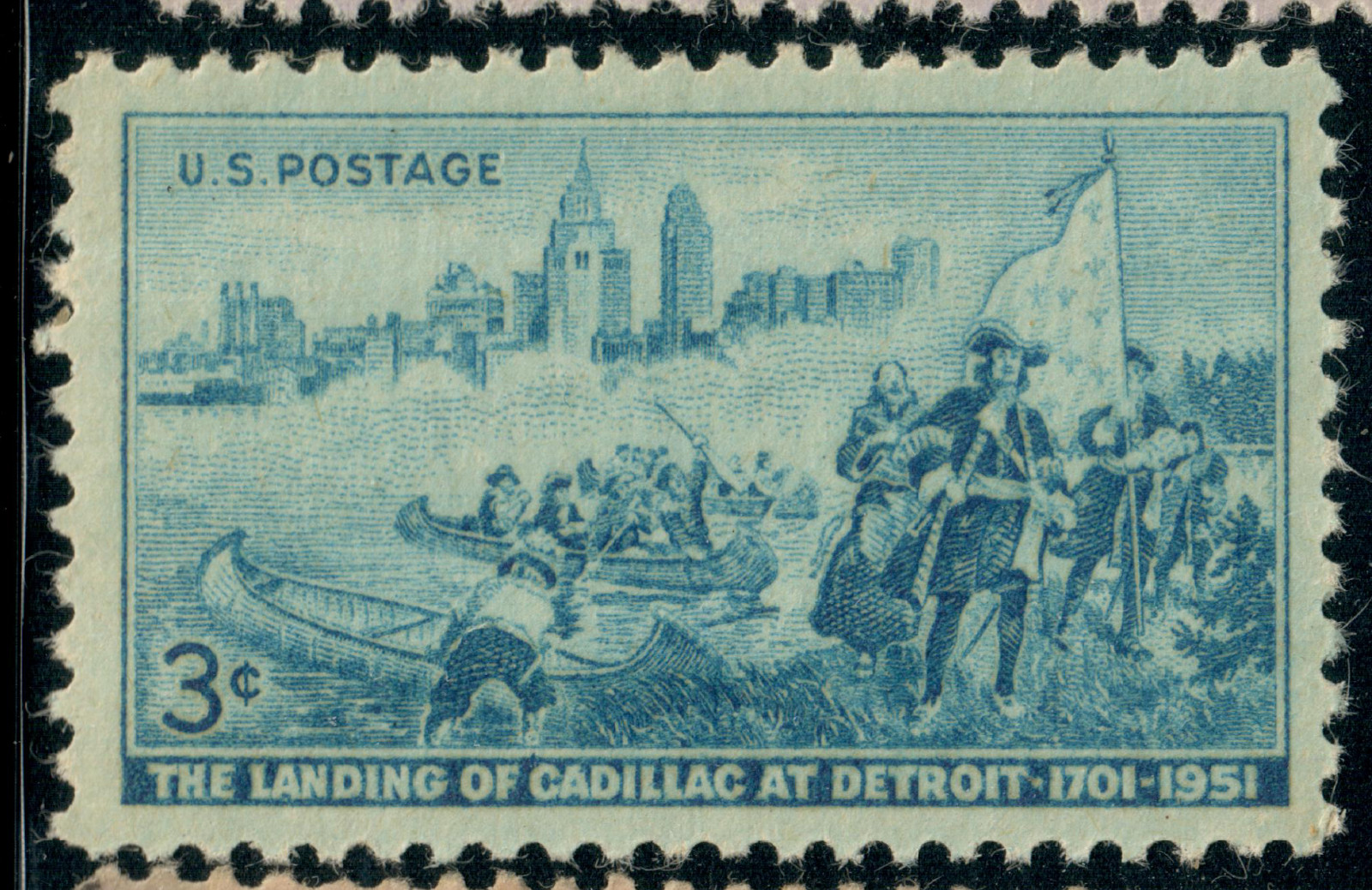 USA – 1951 – The 250th Anniversary of The Landing of Cadillac – 3¢ – #2940