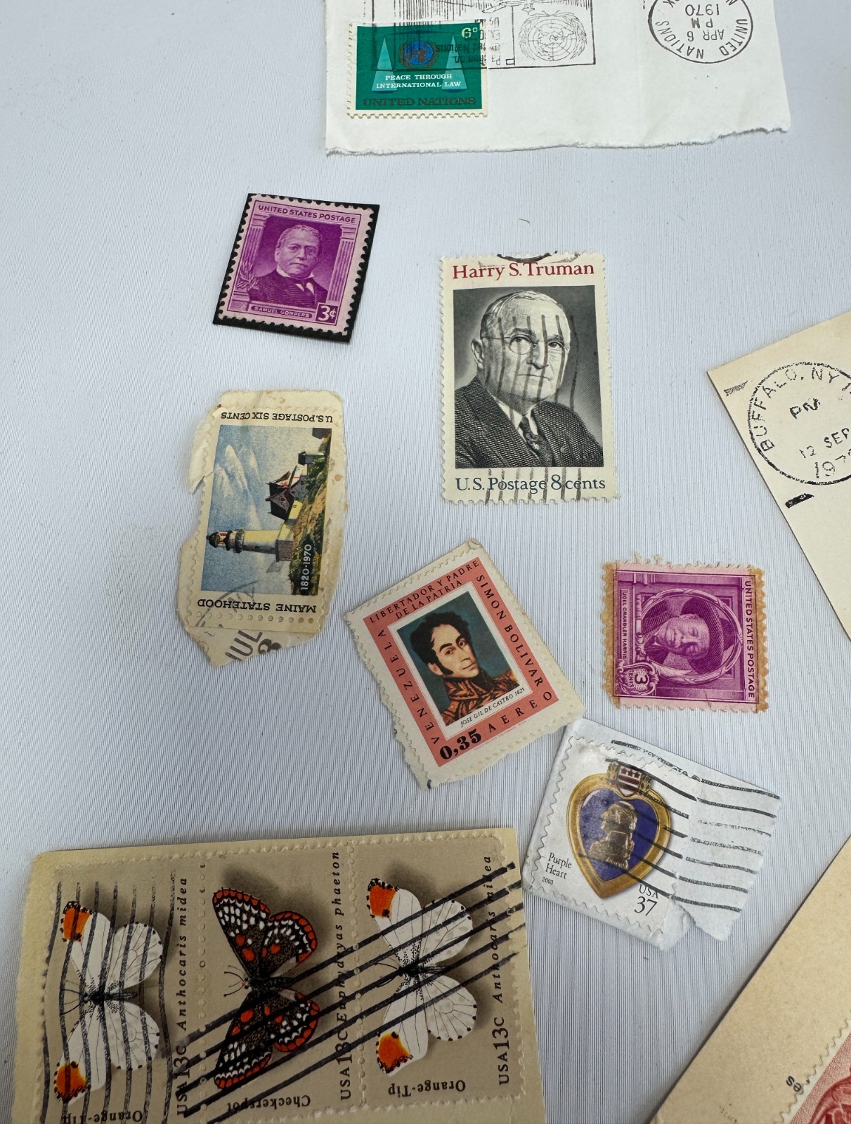 Worldwide Vintage Stamp Collection Lot 75+ Used Stamps on Paper and Off Paper