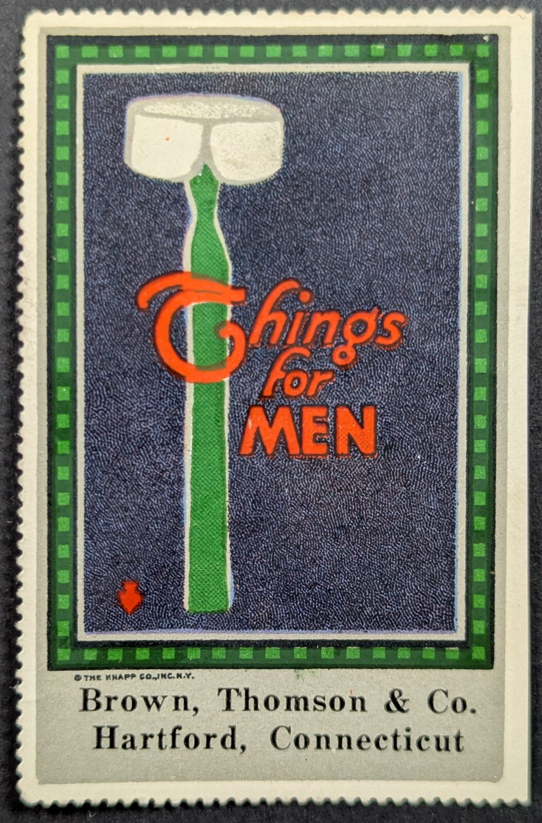 Vintage Things for Men Brown Thomson Hartford Connecticut Poster Stamp
