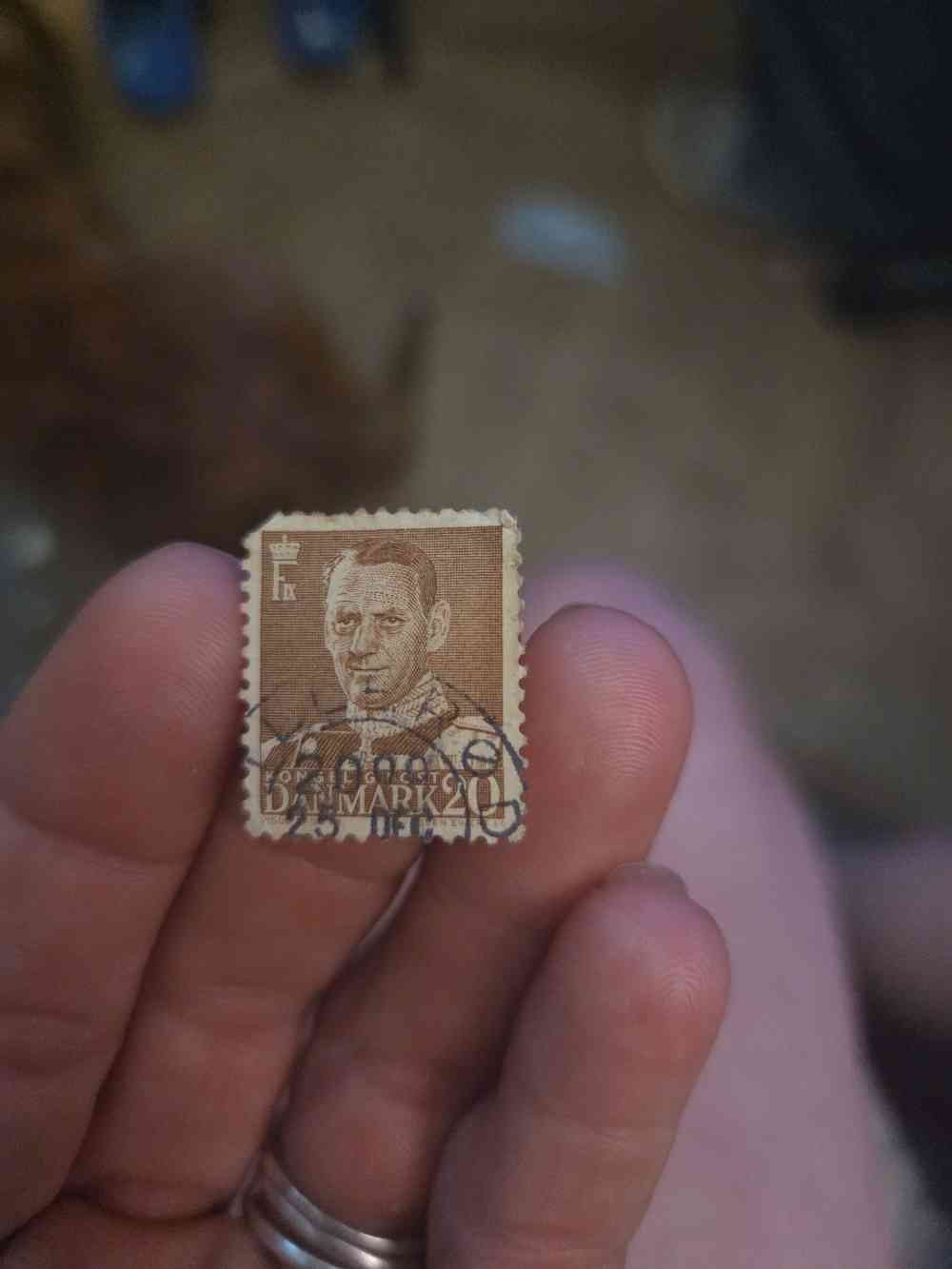 Vintage Denmark King Frederik IX 20 Øre Postage Stamp USED