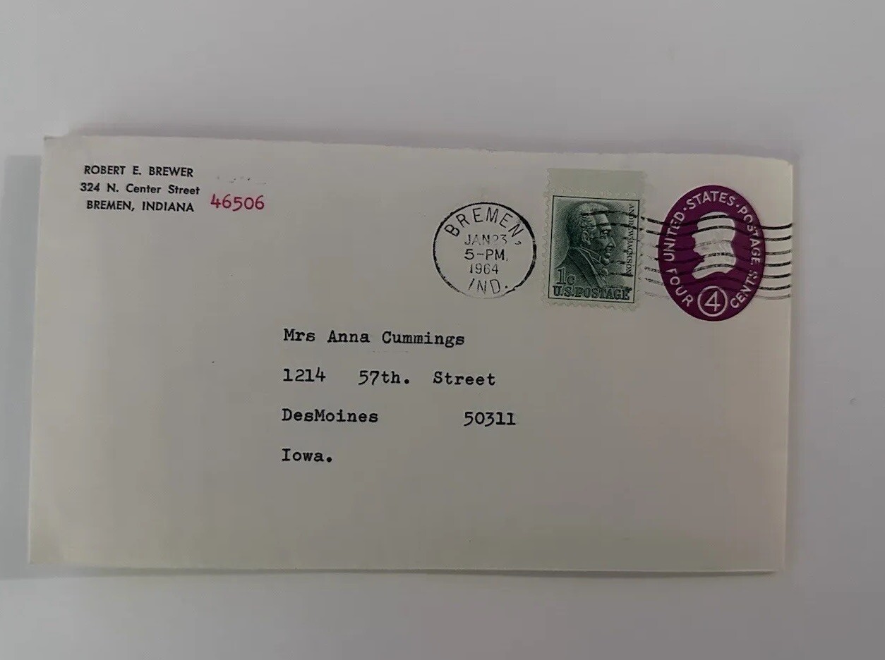 Stamp Andrew Jackson 1 Cent Green Used Ungraded 1964 w/ Env Ephemera Contents
