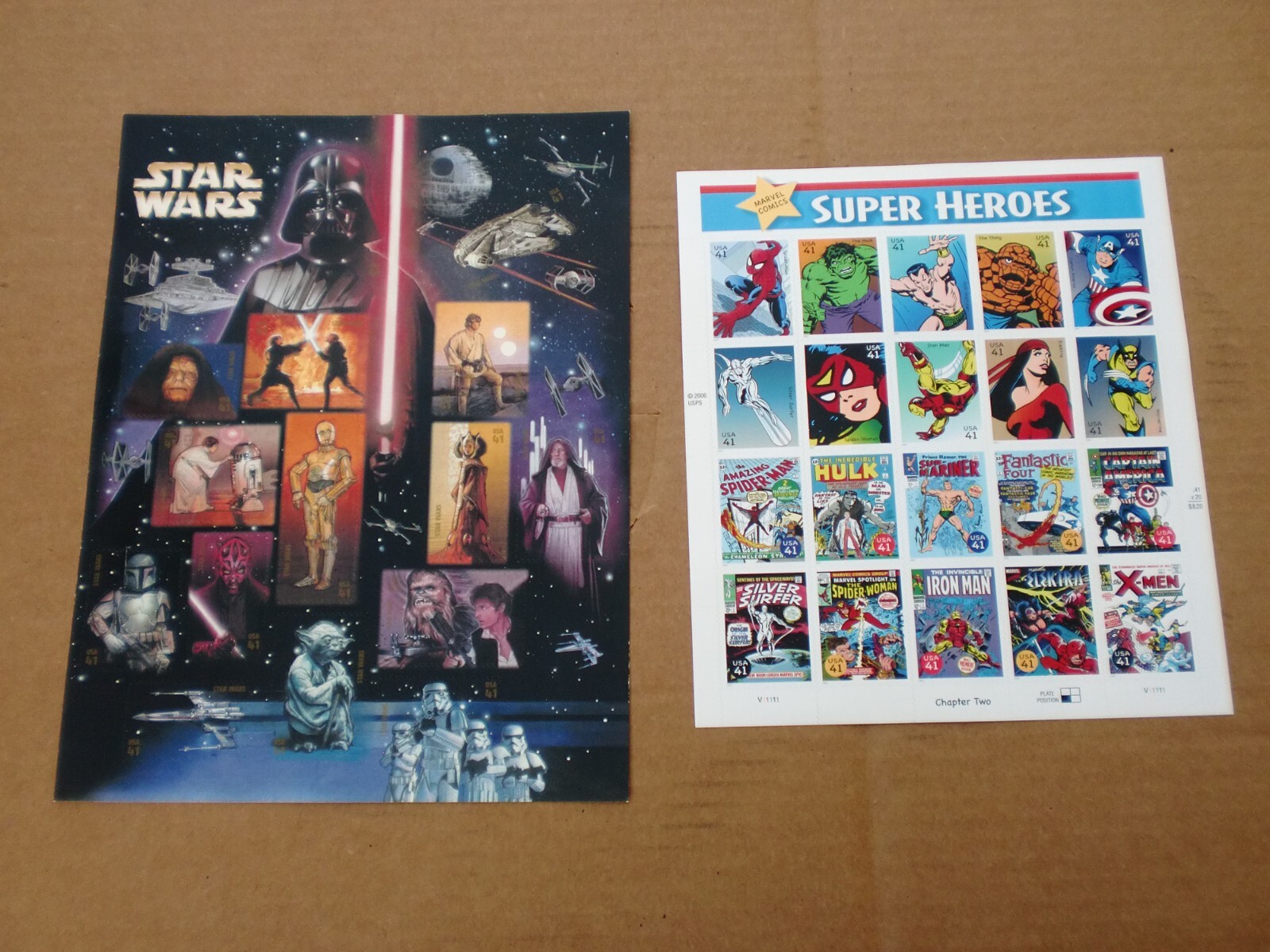 United States 41¢ Star Wars Marvel Comics Super Heroes Postage Stamp Full Sheet