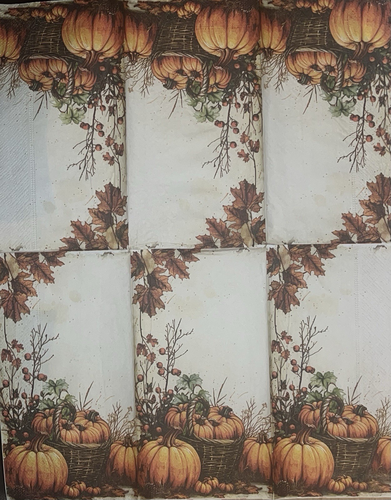 TWO Individual Dinner Decoupage Napkins/autumn/Halloween/ Pumpkins