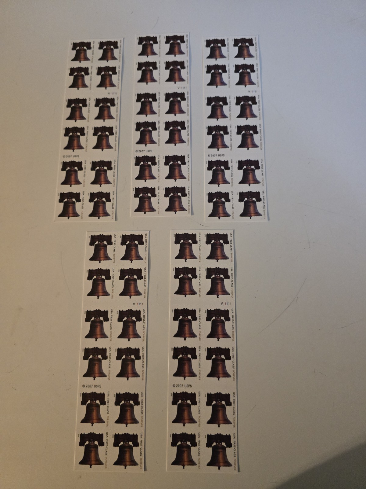 LIBERTY BELL (#4126b) FOREVER Stamps 2008 – Lot Of 5 Booklets 20 US Stamps (MNH)