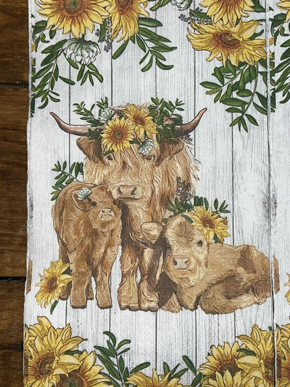 TWO Paper Dinner Decoupage Art Craft Napkins -highland Cow- Pink/sunflowers