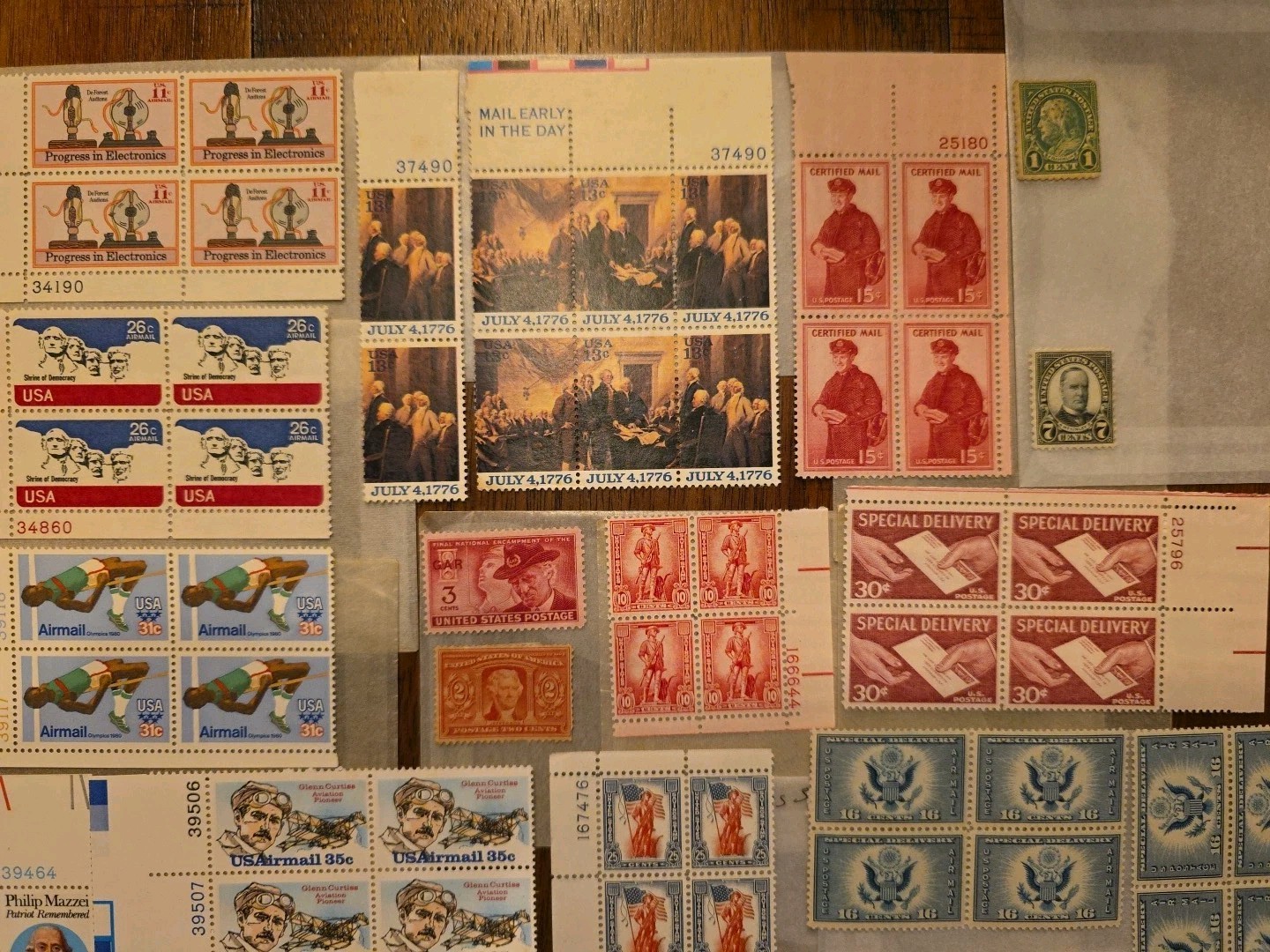 Mixed Lot of Vintage U.S. Mint Postage Stamps – Plate Blocks & Singles D
