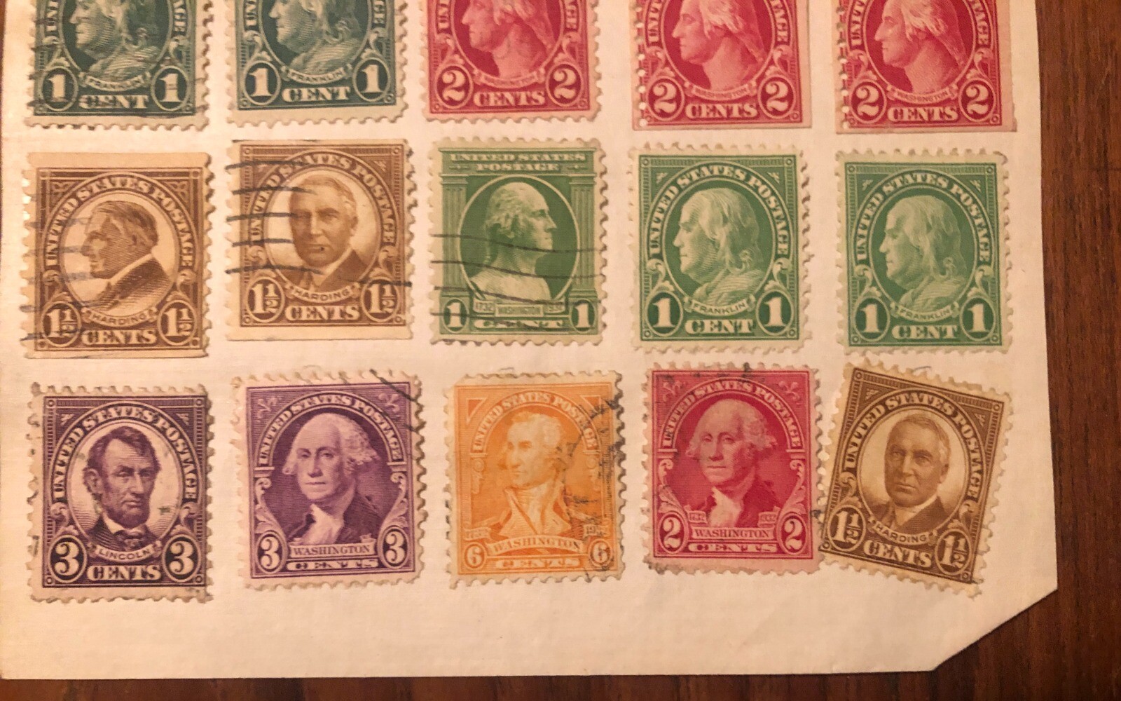 SHEET OF 1 & 2 CENT PRESIDENT STAMPS WASHINGTON