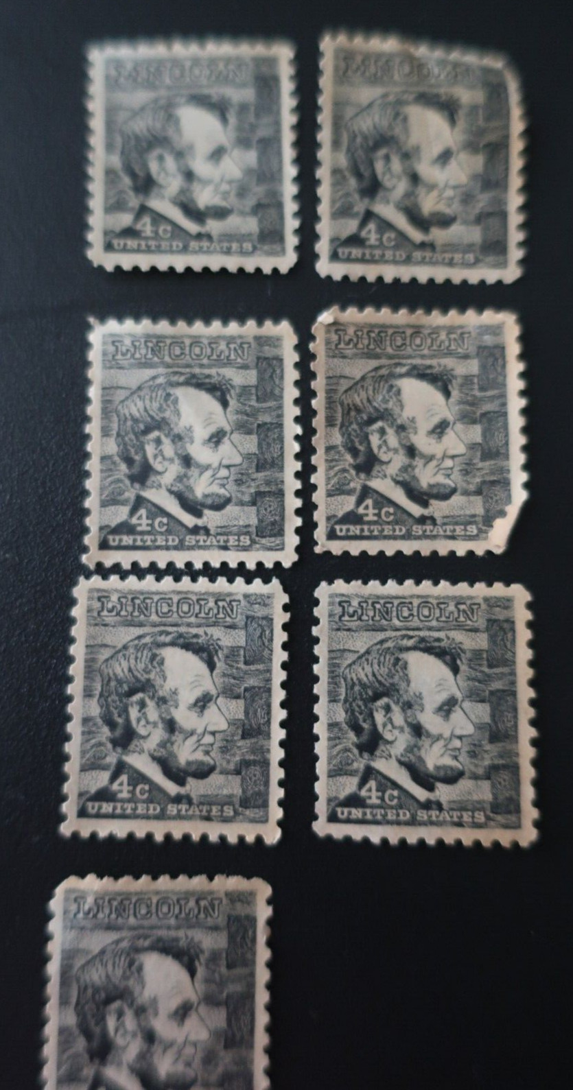 Misc. Stamps–James Dean, Jim Thorpe, Dante, 4 cent Lincoln–not mint