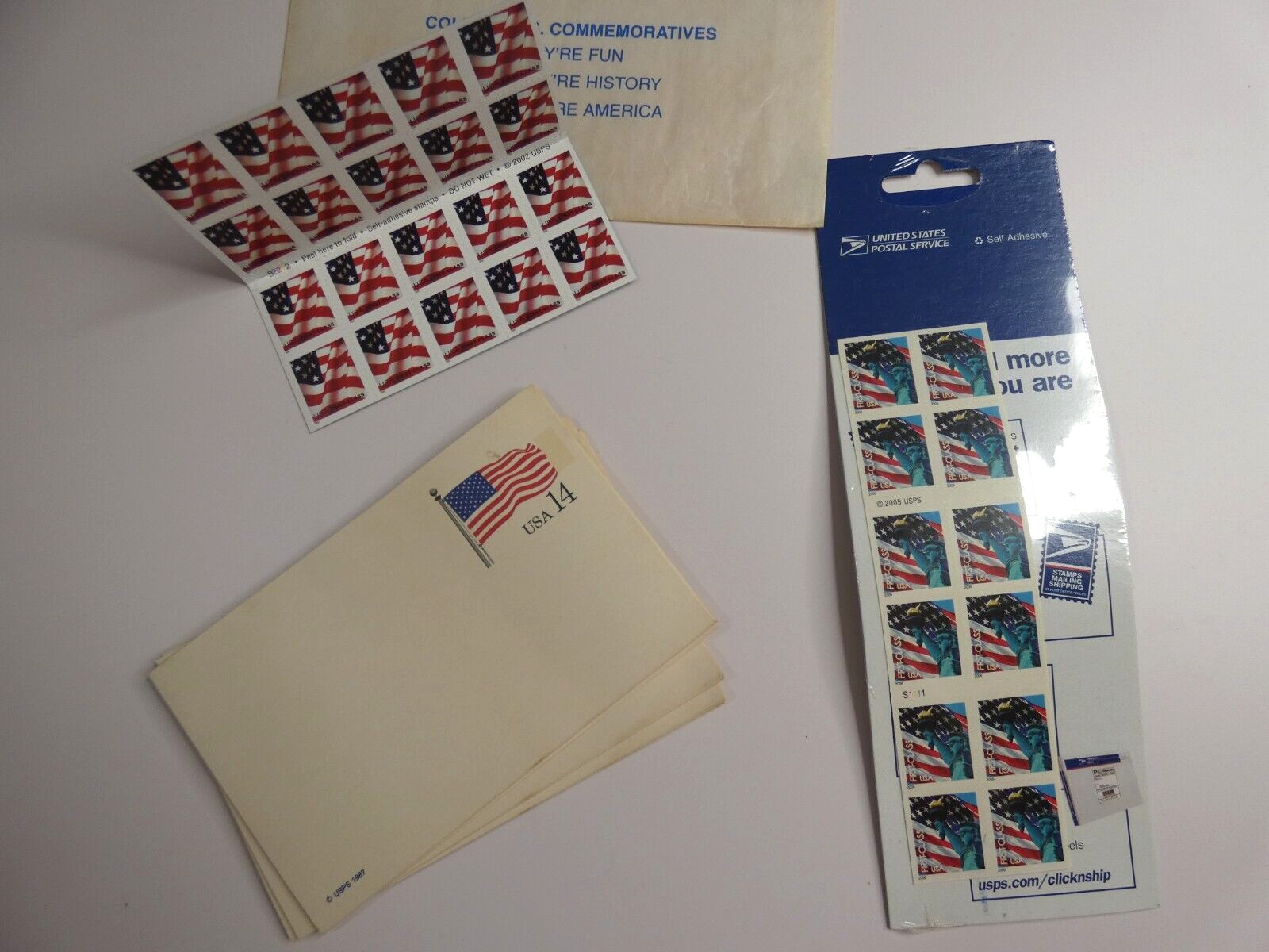 USPS First Class Flag Stamps Set of 40 New with 15 VTG Notecards