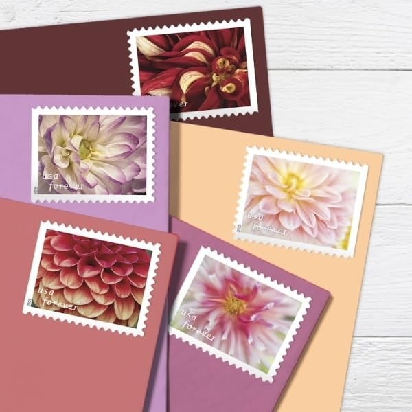 Dahlia Forever Postage Stamps – 2025 Edition, 2 Books of 20, First-Class Mail