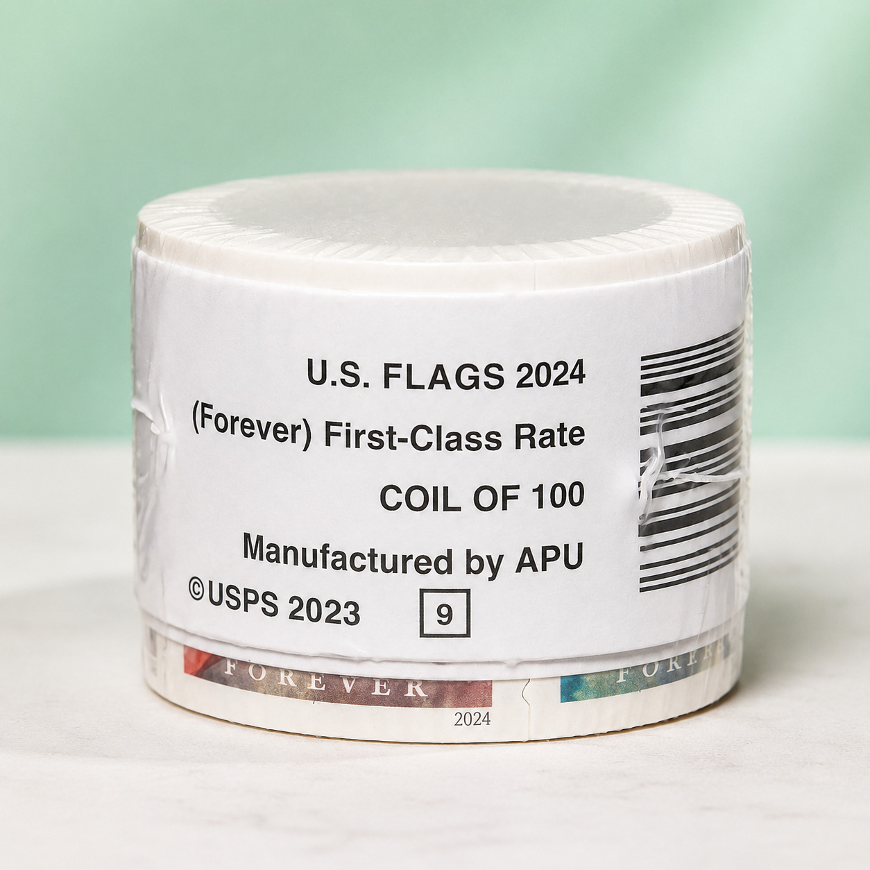1 Roll Of 100 First Class Flag U.S. Postage Stamps