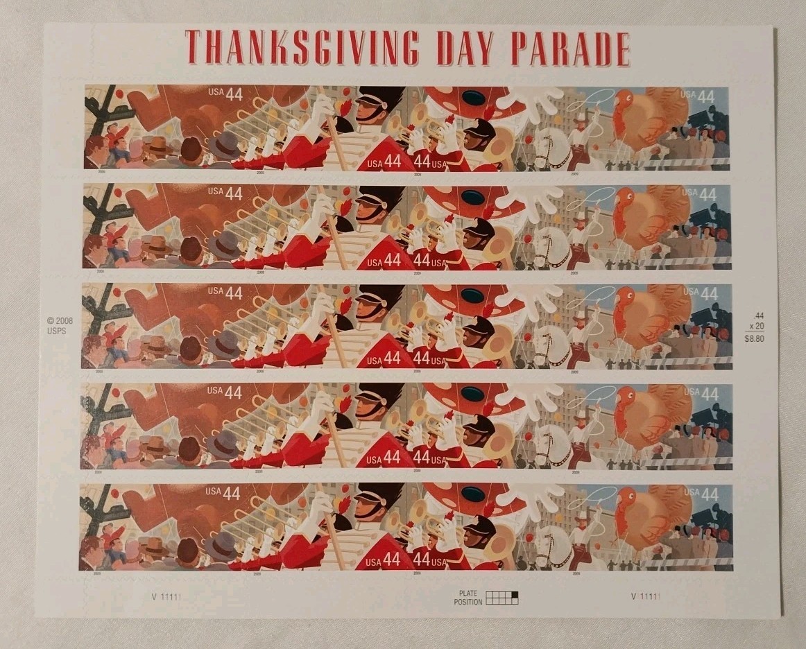 US 2009 SC 4417-4420 44c – Thanksgiving Day Parade- Full Sheet of 20 – MNH Fresh