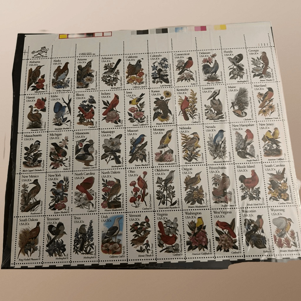 MNH Scott #1953-2002 50 State Birds & Flowers 20 Cent Stamp Sheet of 50 Stamps