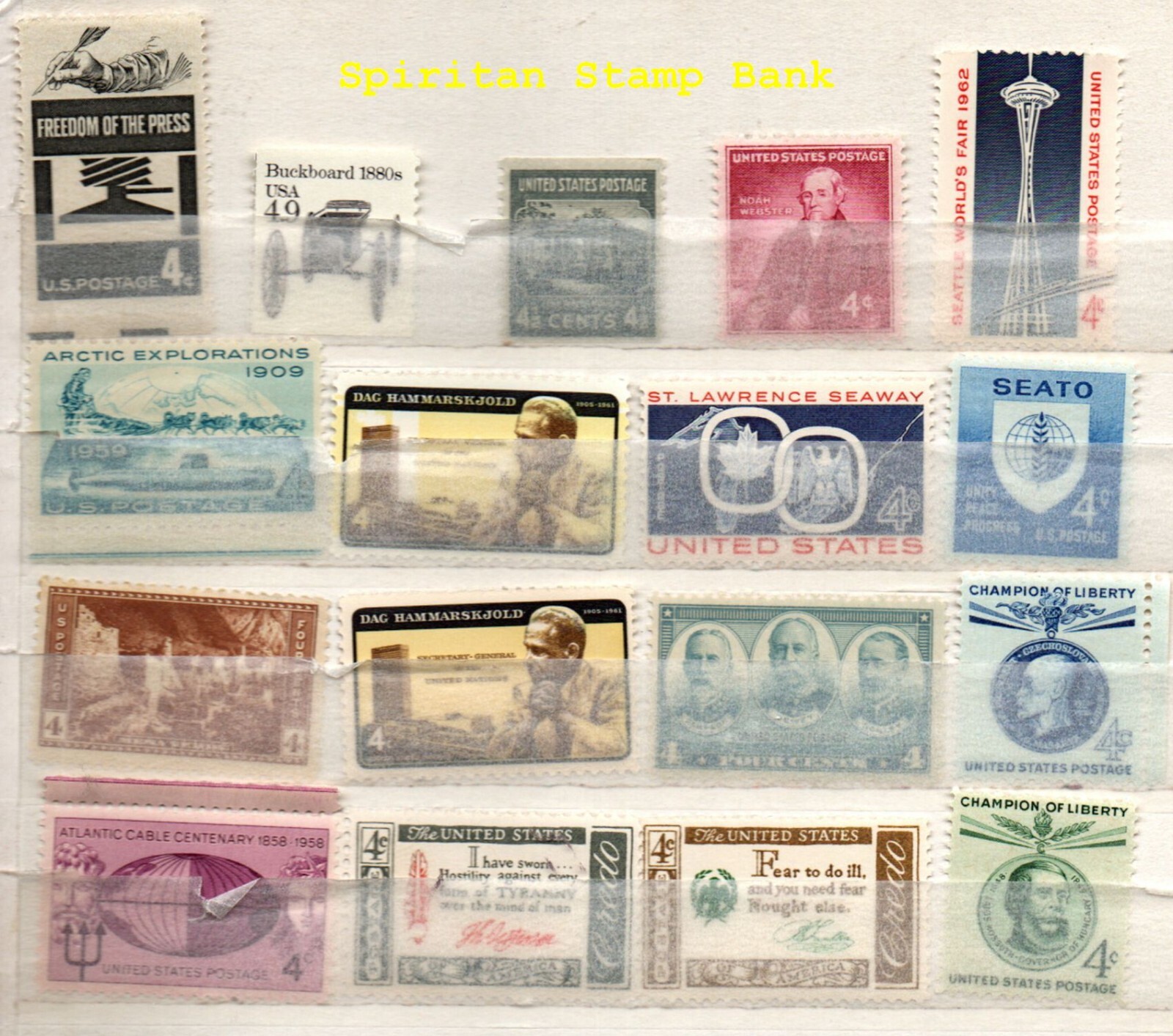 Mint Stamps: 17 Assorted Mint 4¢ US Postage (11-690)