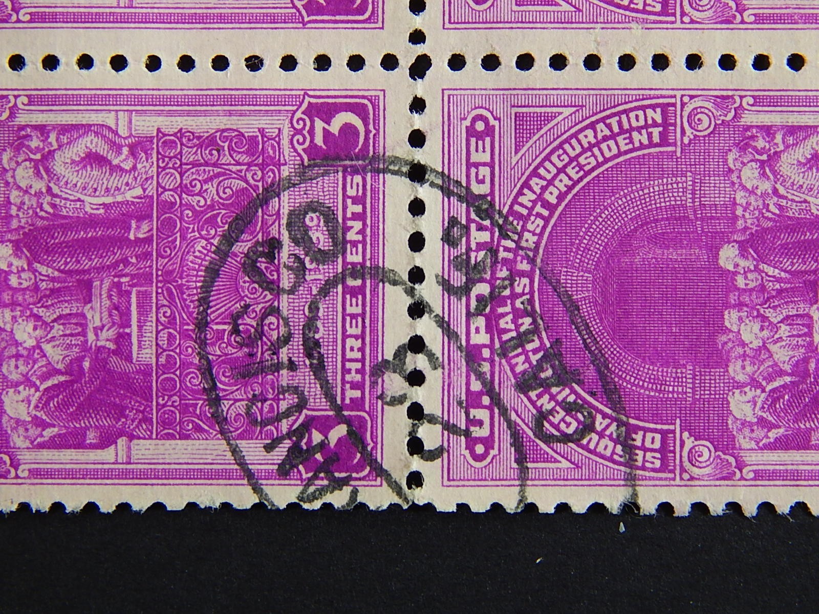 US Sesouicentennial of Inauguration of Washington 1939 3 cent stamps