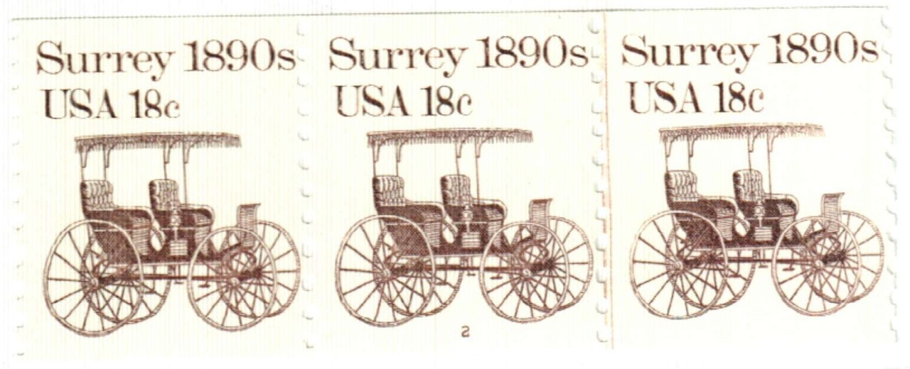 United States 18¢ 1890s Surrey Postage Stamp #1907 x 100 Singles
