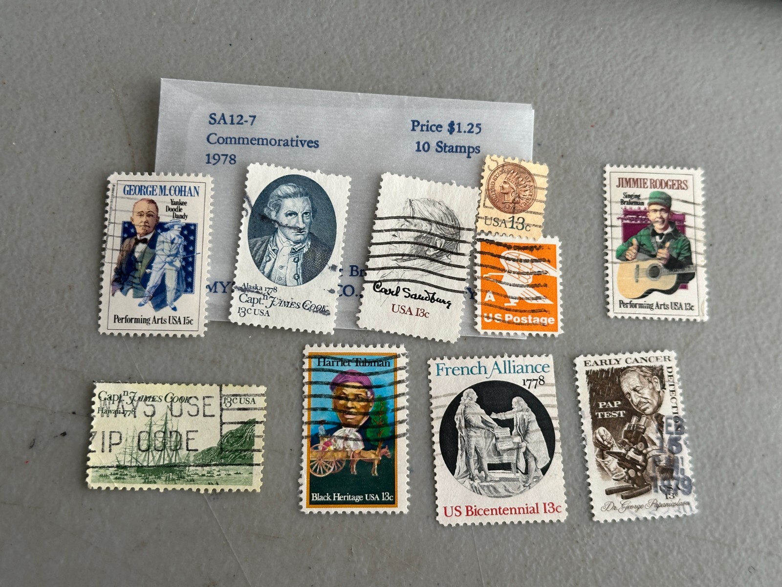 US Postage 1978 Commemoratives *QTY 10* USED