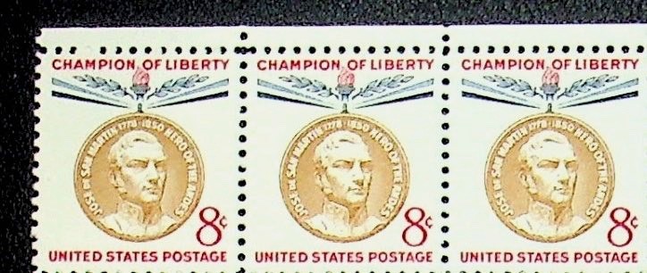 US SHEET OF 72 JOSE DE SAN MARTIN STAMPS 8 CENT FACE -A-23