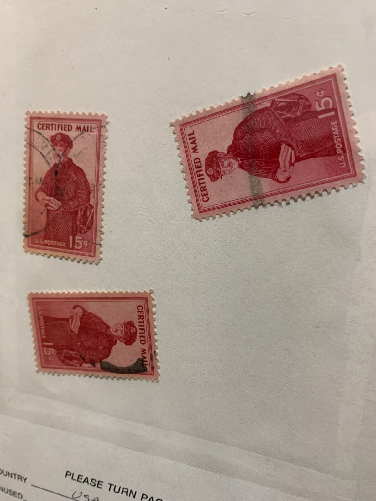 US Stamps Revenue #FA1 – 1955 Certified Mail 15c used (3 pcs)