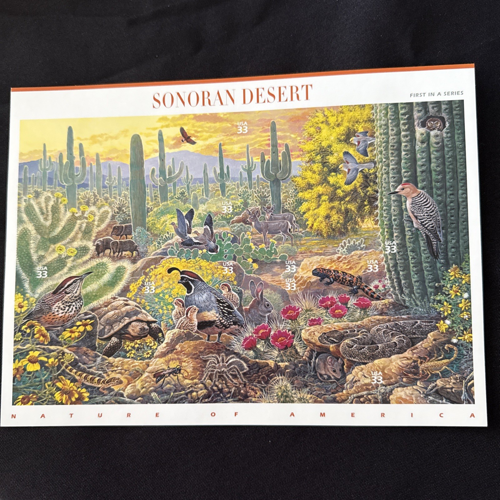 SONORAN DESERT NATURE SERIES SHEET OF 10 STAMPS, 33 CENTS