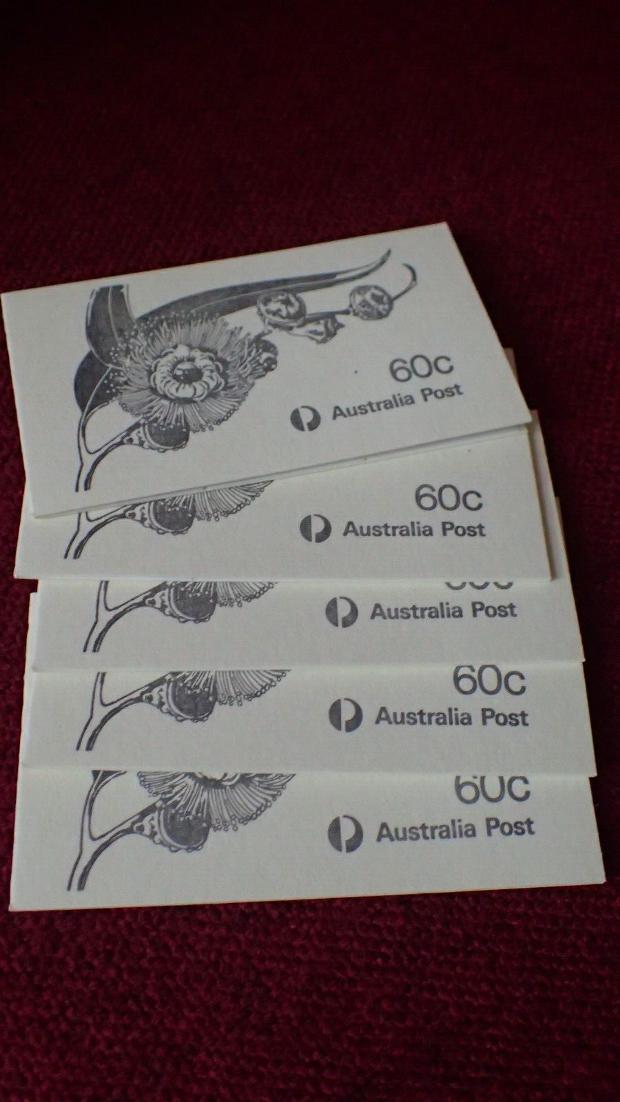 LOT OF 5 Scott # 852b Australia 1982 Eucalyptus Flowers Stamp Booklet 60c tree