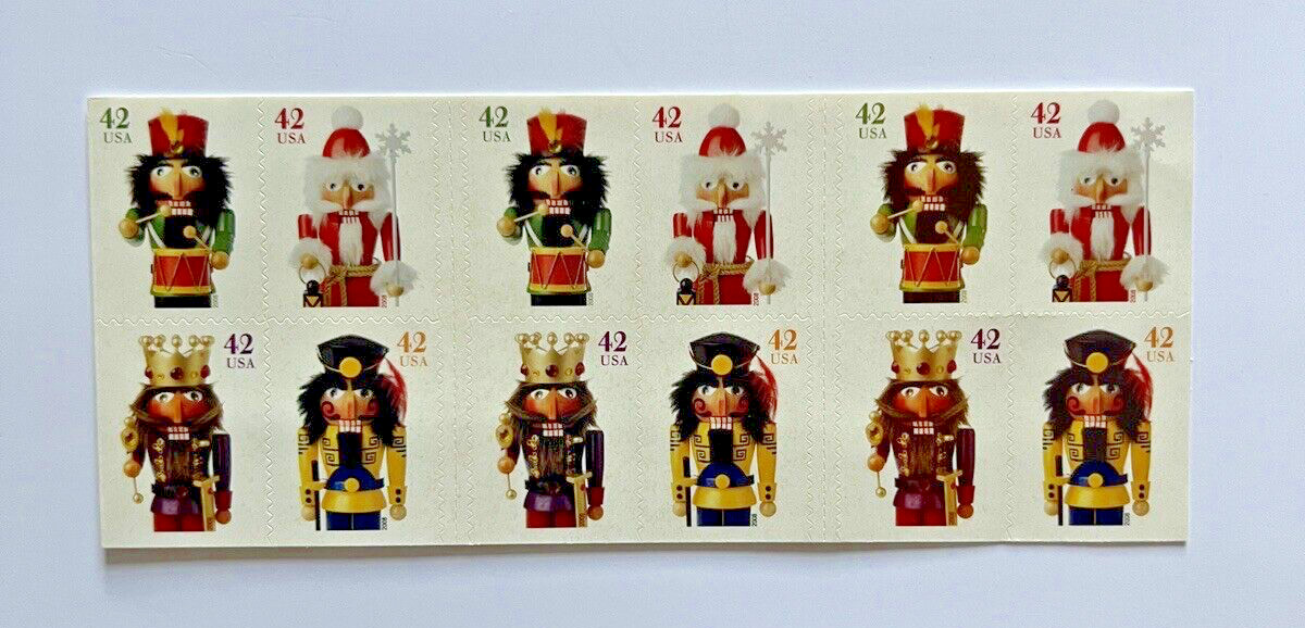 Christmas Nutcrackers | 2 Booklets of 20 = 40 Stamps 42¢ | #4360-4363b FV$16.80