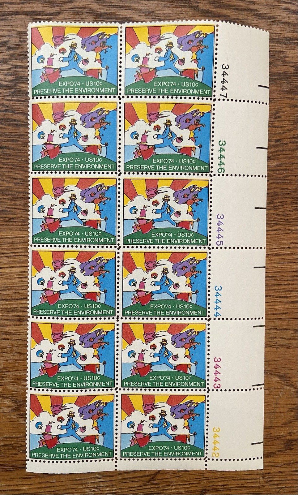 US POSTAGE STAMPS US “ENVIRONMENTAL” LOT/7 FULL SHEET AND PLATE BLOCKS -MNH