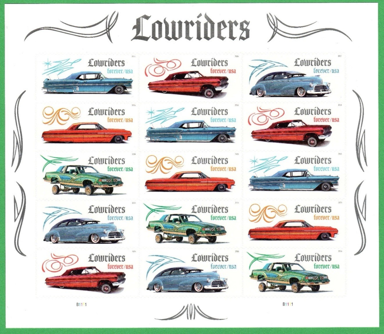 USPS Lowriders Full Sheet of 15 Forever Stamps – In Stock