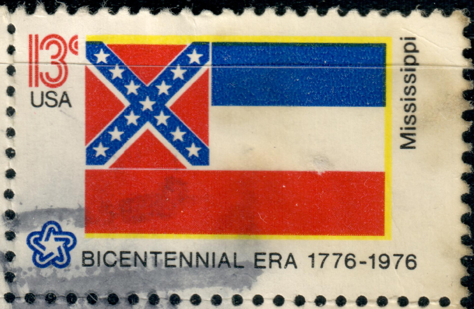 USA – 1976 – State Flags – Mississippi – 13¢ – #3908
