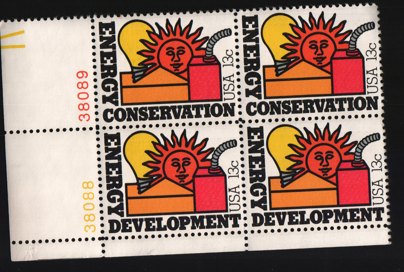 1977 13c Nation’s Energy: Conservation Block of Four Scott #1723 ST260