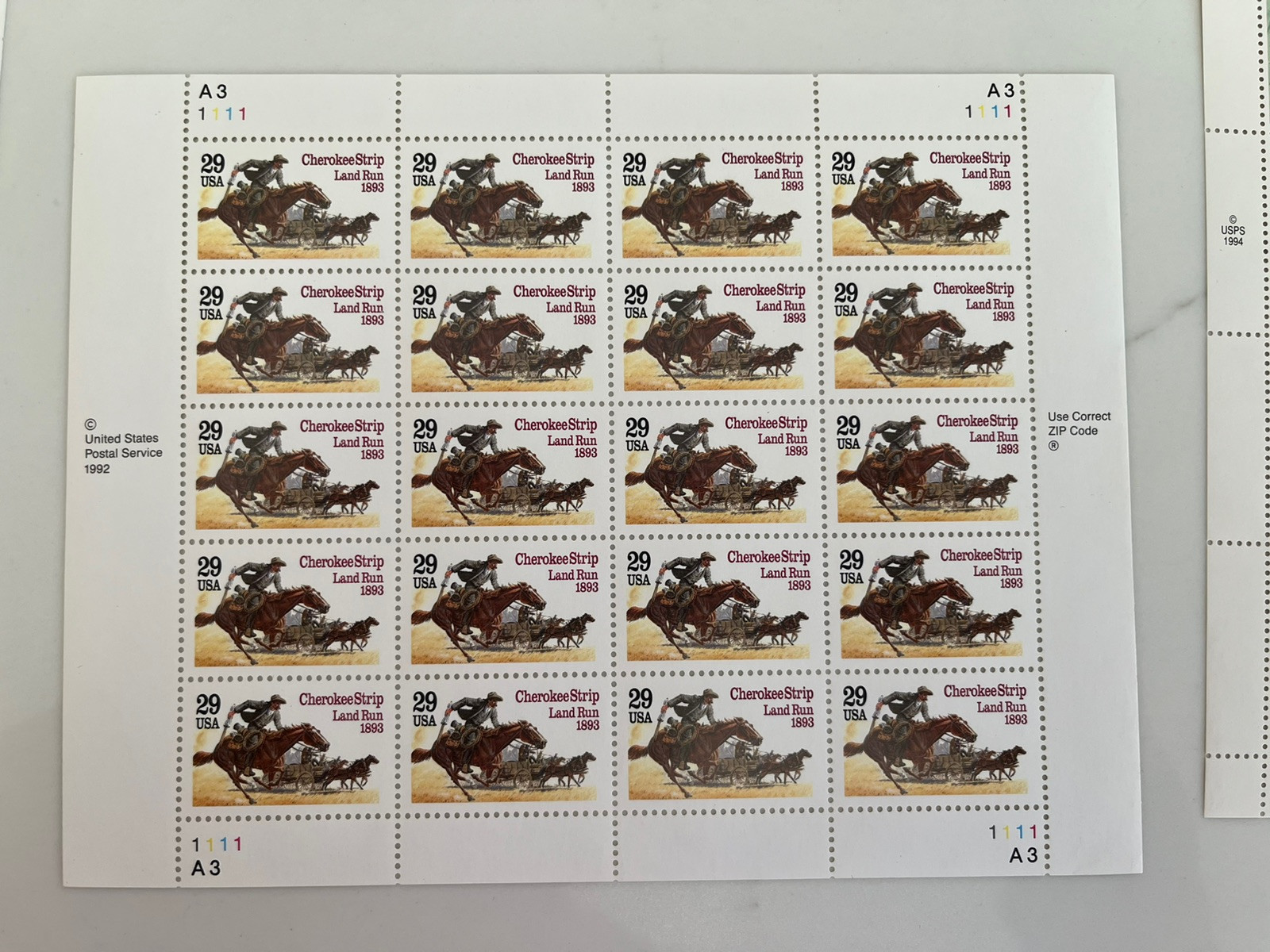 Lot Of 10 Sheets Of USPS Postage Stamps – Mint And Never Hinged. (DL-04)