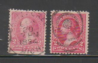 USA STAMPS 1894 WASHINGTON NICE CANCELS SOTN CLEAR POSTMARK USED – MISC21.206