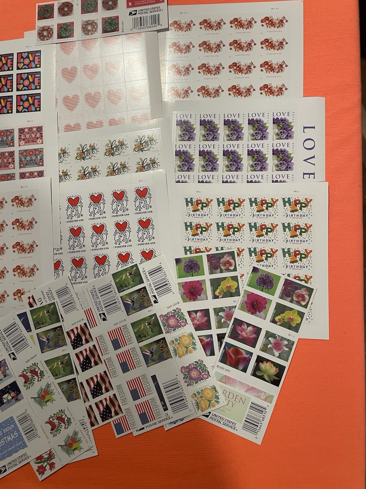 Huge USPS Forever Stamps 20 Various Booklets Of 20(200) PCS FV $312 MNH Unused